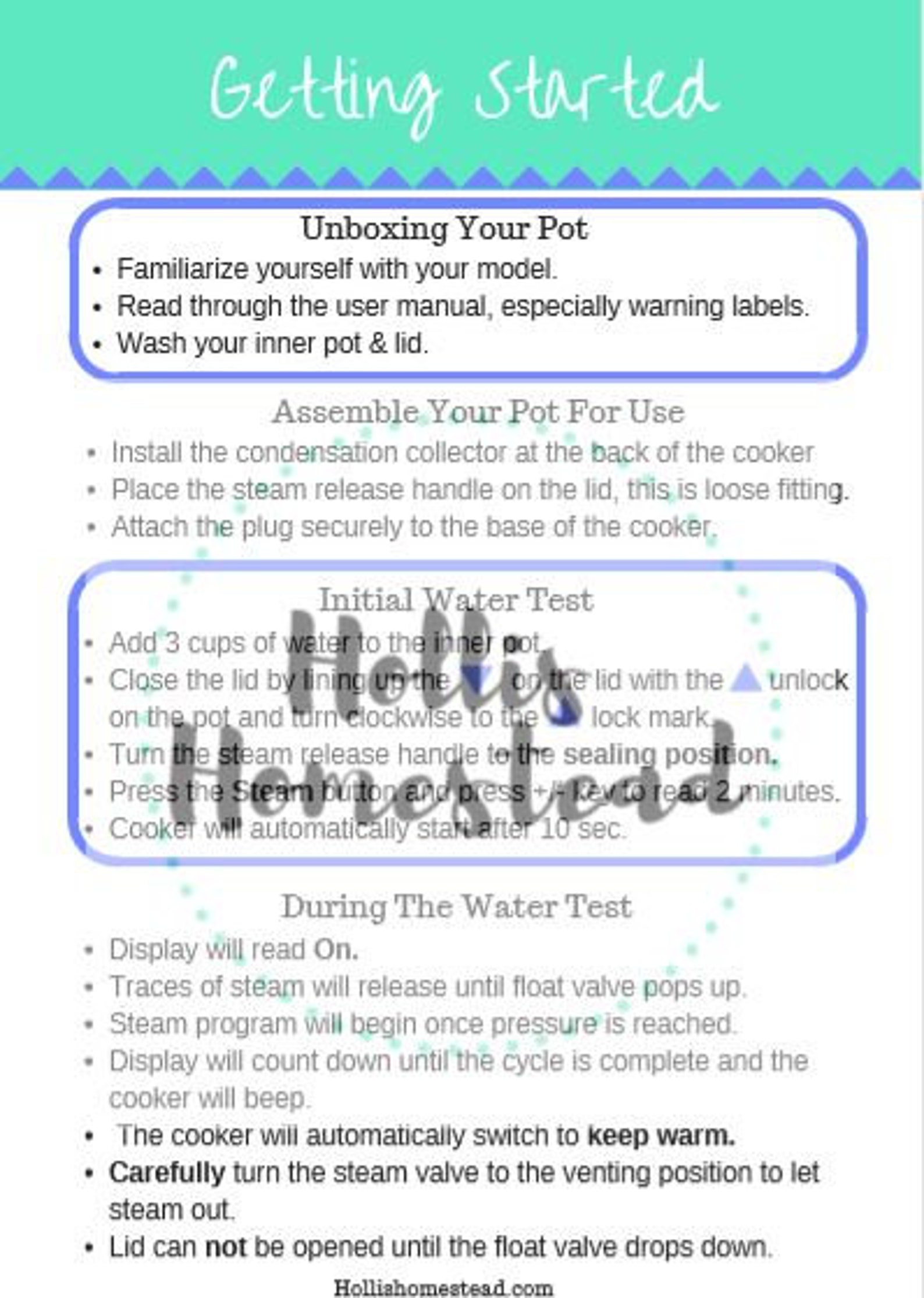 Printable Instant Pot Beginners Guide (24 Page) Recipes, Time Chart ...