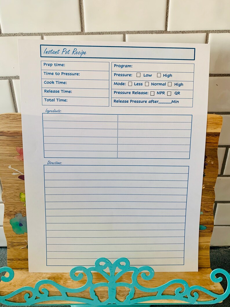Printable Instant Pot Cookbook Template make Your Own - Etsy