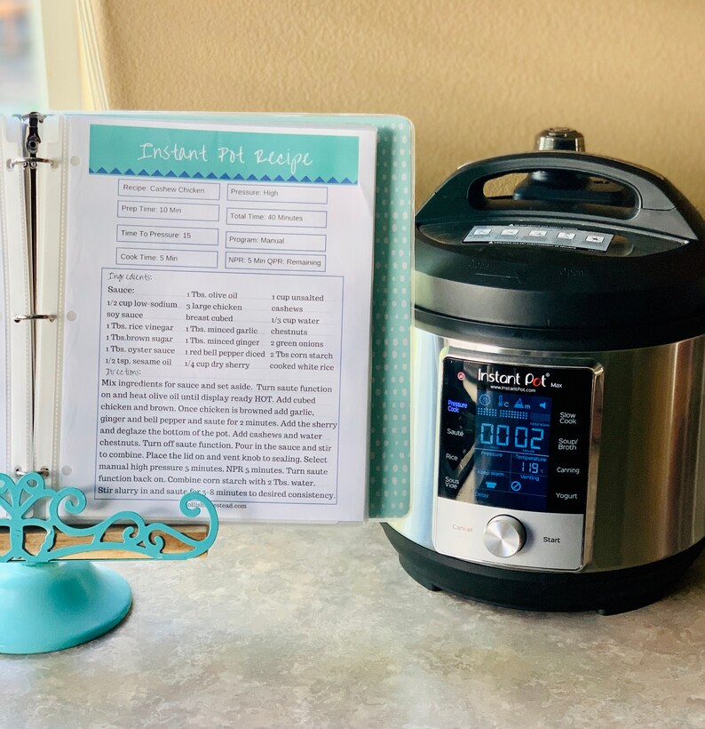 Instant Pot Recipe Card - Etsy