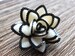 Ivory and Black Flower Brooch, Fabric Succulent shape brooch, Fabric Flower Brooch, Accessories, pin on corsages 