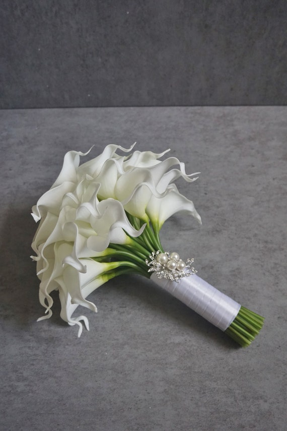 Bouquet de lys Calla en ivoire Bouquet de mariée Bouquet de - Etsy France