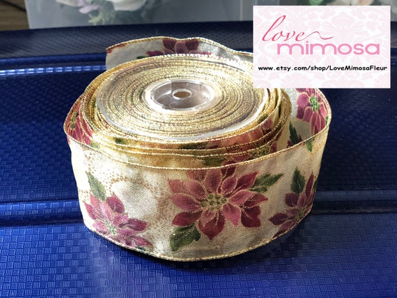 ** XMAS 34mm Wide ** GOLD Ribbon