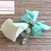 Boutonniere, White Calla Lily and Mint Ribbon Boutonniere, White Calla Lily Corsage 