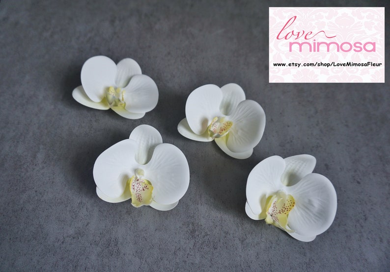 Ivory Orchid Hair clip, Wedding Accessories, white orchid Headpiece, hair pin, bridal accessories, fascinator, bridesmaid gifts, Accessory image 3