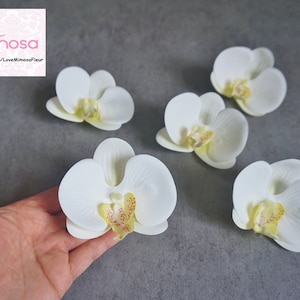 Ivory Orchid Hair clip, Wedding Accessories, white orchid Headpiece, hair pin, bridal accessories, fascinator, bridesmaid gifts, Accessory image 1