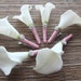 Boutonniere, White Calla Lily and Vintage Pink Ribbon Boutonniere, White Calla Lily Corsage 