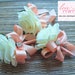 Boutonniere, Ivory Rose with Peach Ribbon, Groomsman Gifts, Silk Flower Corsage, Boho Wedding, Lapel Pin, Prom accessories, Bachelor Party 