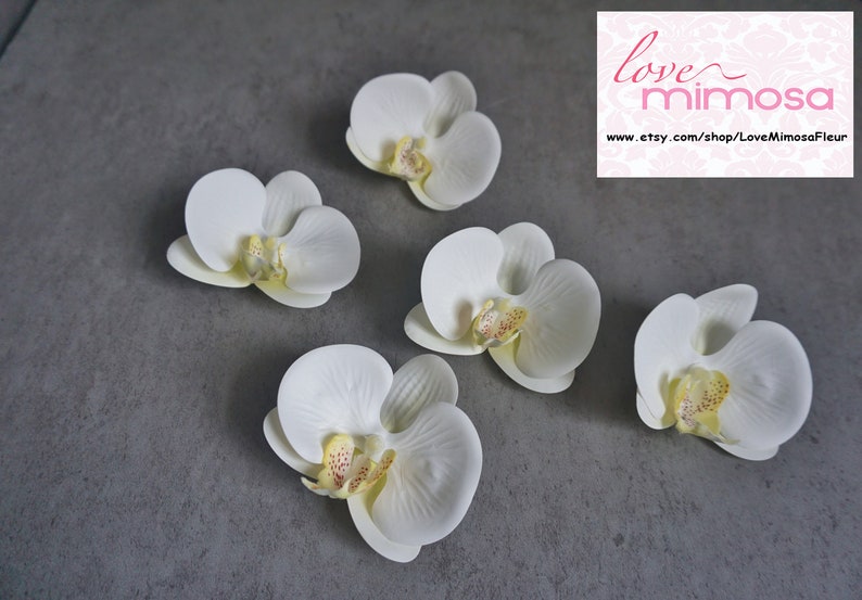 Ivory Orchid Hair clip, Wedding Accessories, white orchid Headpiece, hair pin, bridal accessories, fascinator, bridesmaid gifts, Accessory image 4