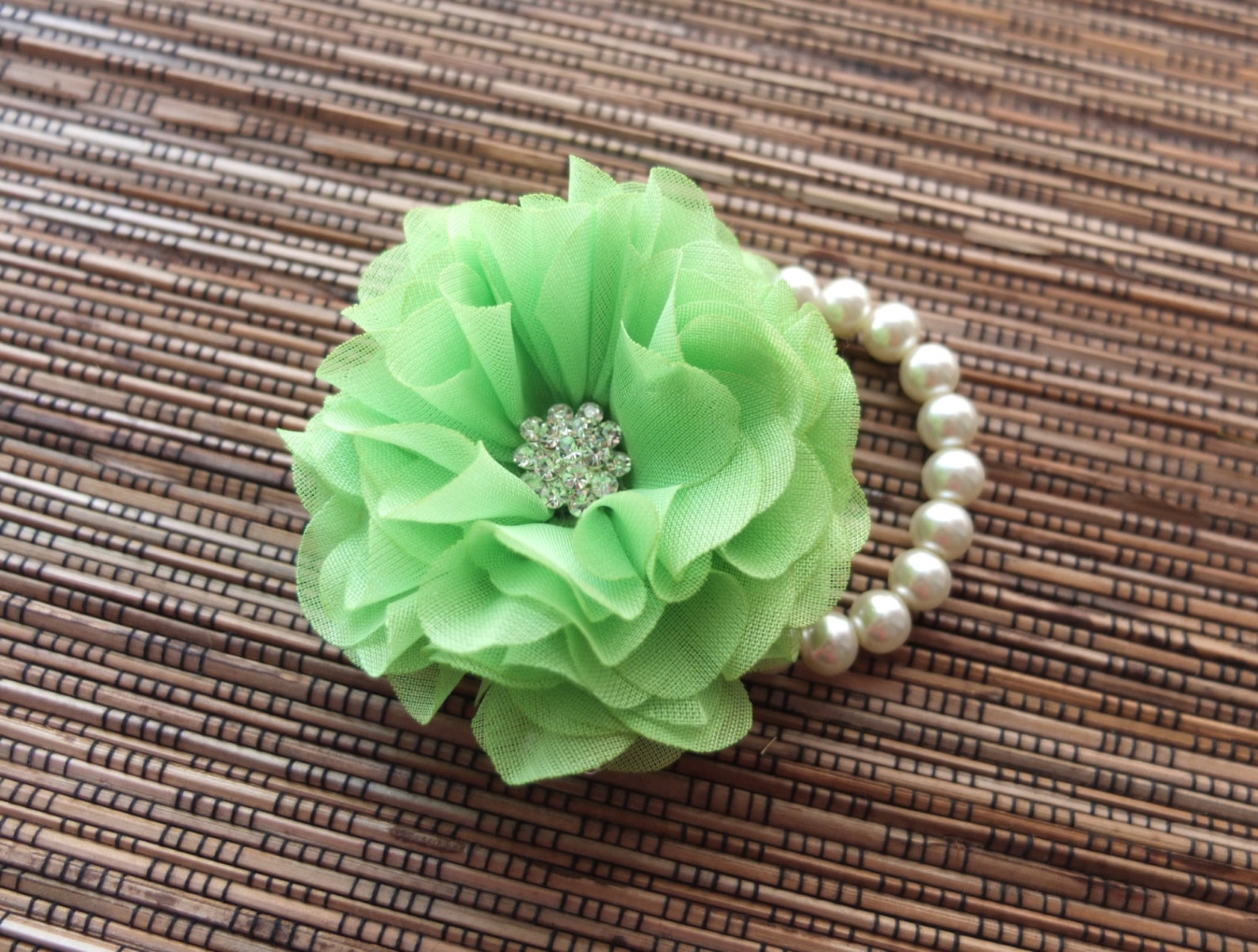 Wrist Corsage Chiffon Flower Corsage lime Green Lime Green Etsy