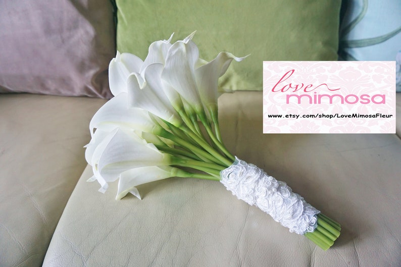 Bridesmaid Bouquets Ivory Calla Lily Bridesmaid Bouquet Etsy