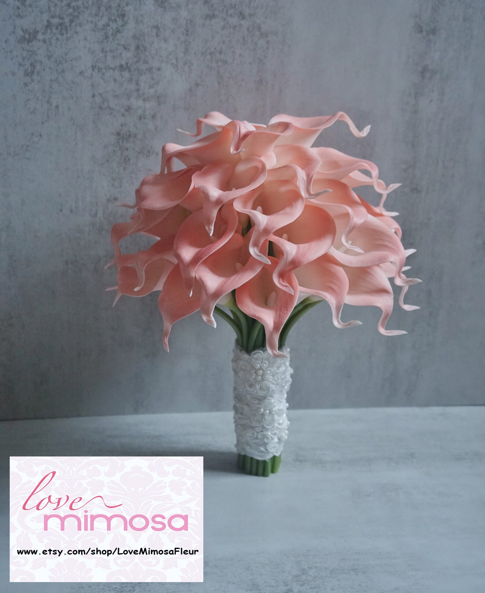 Blush Pink Calla Lily Bouquet Bridal Bouquet Silk Flower Etsy