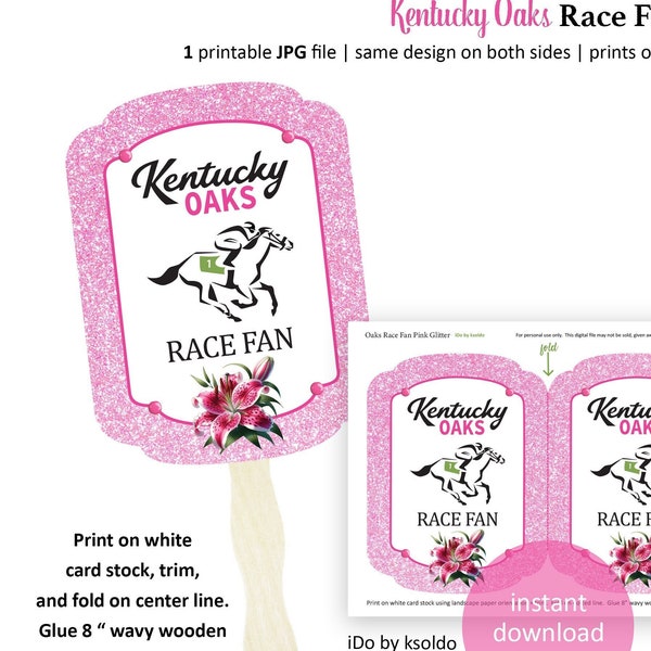Kentucky Oaks Race Fan - Kentucky Oaks Printable - Kentucky Oaks Fan - Kentucky Oaks Party Invitation - Kentucky Oaks Races -Oaks Lily -Oaks