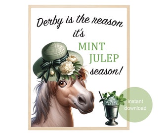 Kentucky Derby Mint Julep Sign - Kentucky Derby Party - Kentucky Derby Decoration - Derby Decor  Kentucky Derby Signs  - Mint Julep Bar Sign