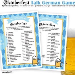 OKTOBERFEST Talk German To Me GAME - Oktoberfest Game - Oktoberfest Party - German Words Game - Beer Party - Prost - Oktoberfest Party Games