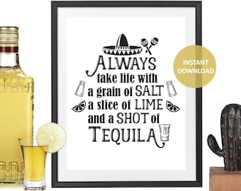 Tequila Bar Sign - Tequila Sign - Tequila Tasting - Cinco de Mayo Party - Fiesta Party - Party Decor - Bar Sign - Tequila - Sign - Printable
