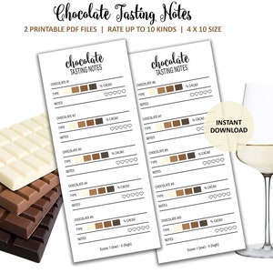 Chocoladeproefnotities - Chocoladeproeverij - Combinatie wijn en chocolade - Chocoladefeest - Wijn en chocolade - Proeverij - Afdrukbaar