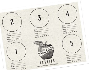 Hard Cider Tasting Mat - Cider Tasting Party -  Apple Cider Tasting - Cider Tasting - Tasting Party - Tasting Mat - Printable - Download