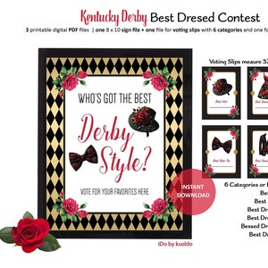 Kentucky Derby Party Best Derby Style - 6 categorie o solo miglior cappello e papillon - Derby Party Game - Concorso del miglior vestito - Concorso del miglior cappello