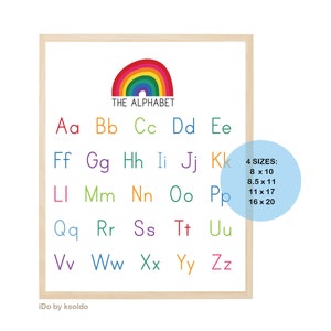 Alphabet Chart - ABC Chart - Uppercase and Lowercase Alphabet - Alphabet Poster - Alphabet Letters - ABC Poster - ABC -Printable - Download