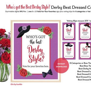 Kentucky Derby Party, wer hat den besten Derby-Stil, Kentucky Derby Party Spiel, Best Dressed Contest, Best Hat Contest, Derby Party Printable