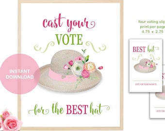 Best Hat-wedstrijd - Kentucky Derby Beste hoed - Kentucky Derby - Derby vrijgezellenfeest - thee vrijgezellenfeest - wie het het beste droeg - afdrukbaar - download