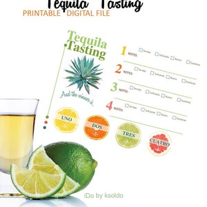 Tequila Tasting - Tequila Party - Tequila Rating - Tequila Score Card - Cinco De Mayo - Printable
