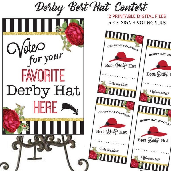 Kentucky Derby Best Hat Contest - Kentucky Derby Game - Kentucky Derby Party - Kentucky Derby Hats - Derby Party - Hat Contest - Derby Decor