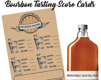 Bourbon Tasting - Bourbon Rating - Bourbon Score Card - Bourbon Party - Bourbon Printable - Whiskey Tasting - Whiskey Printable - Bourbon