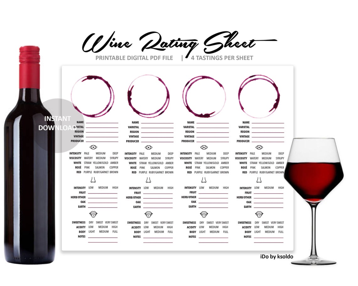 Wine Rating Sheet Wine Tasting Wine Tasting Notes Wine Etsy Wine Rating Sheet Wine Tasting Wine Tasting Notes Wine Etsy
