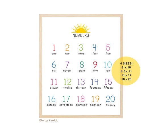 20 rainbow number chart 1