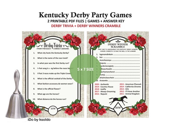 Kentucky Derby Party Games Derby Party Game Kentucky Etsy