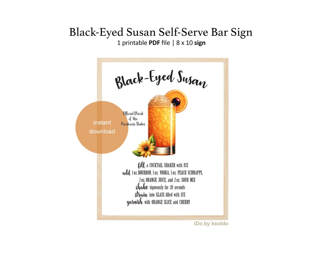 OFFICIAL Preakness Black Eyed Susan Cocktail - Preakness Bar Sign ...