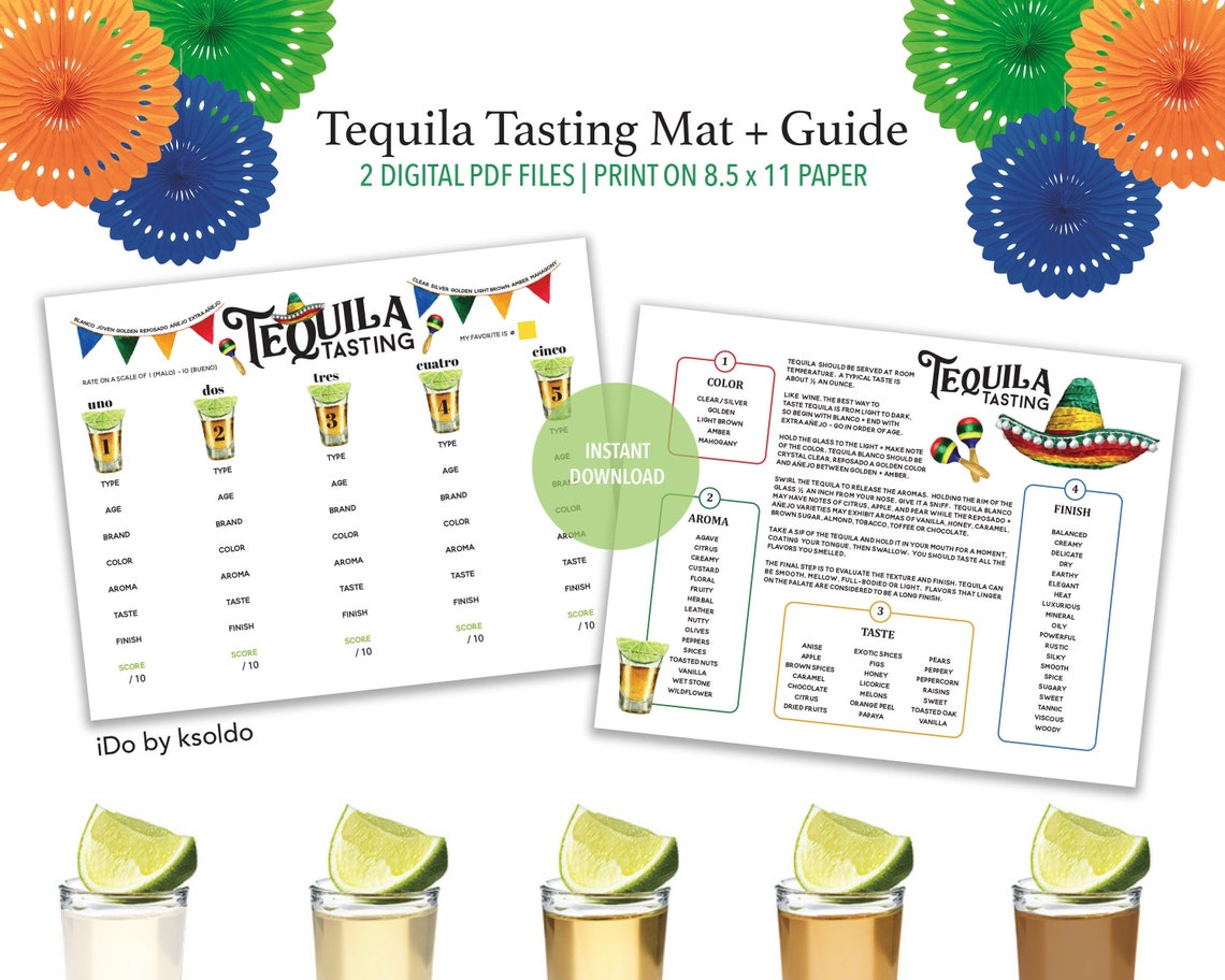 Tequila Tasting Kit Tequila Party Tequila Rating Tequila | Etsy