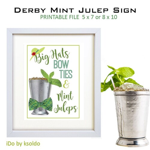 Mint Julep Kentucky Derby Bar Sign Mint Julep Bar Sign Etsy