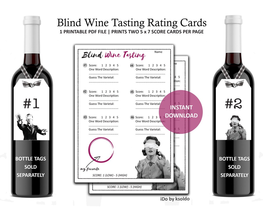 Blind Wine Tasting Score Cards For 6 Tastings Blind Wine Tasting Rating 