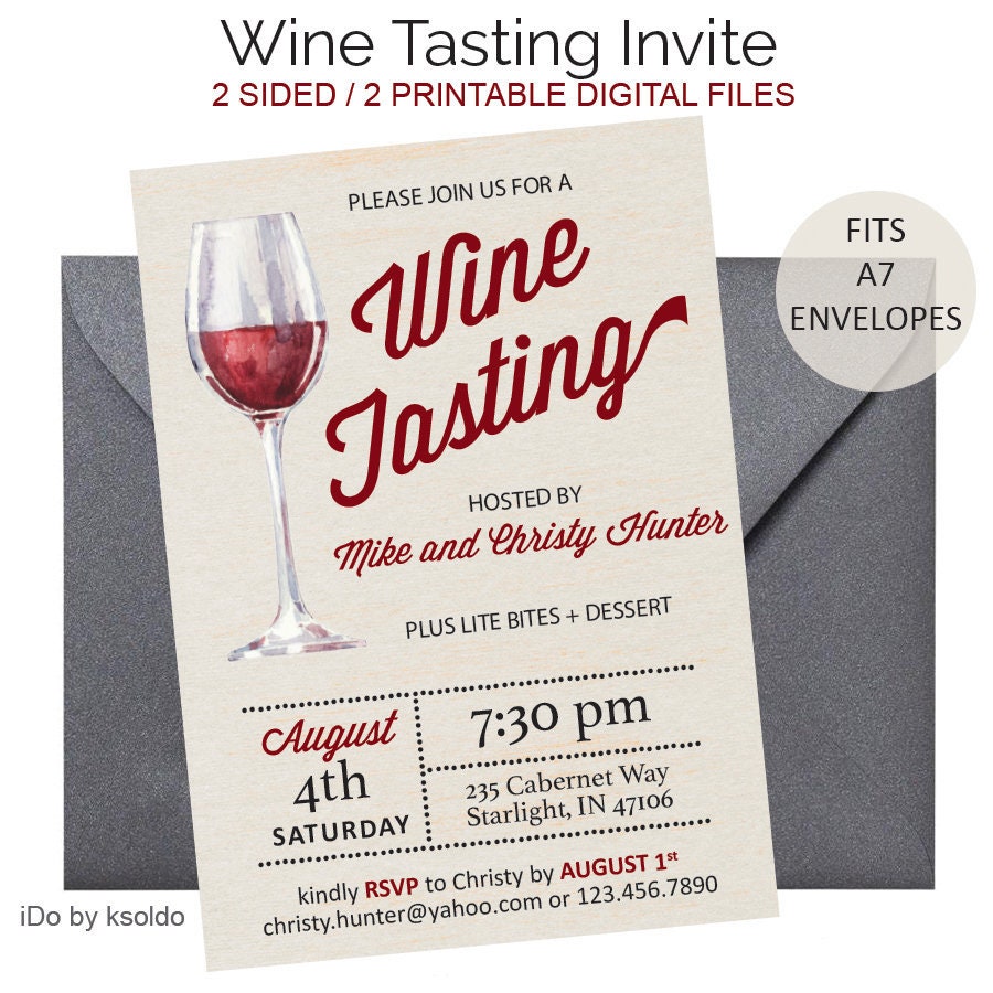 Vintage Wine Tasting Invitation Wine Tasting Invite Wine Etsy