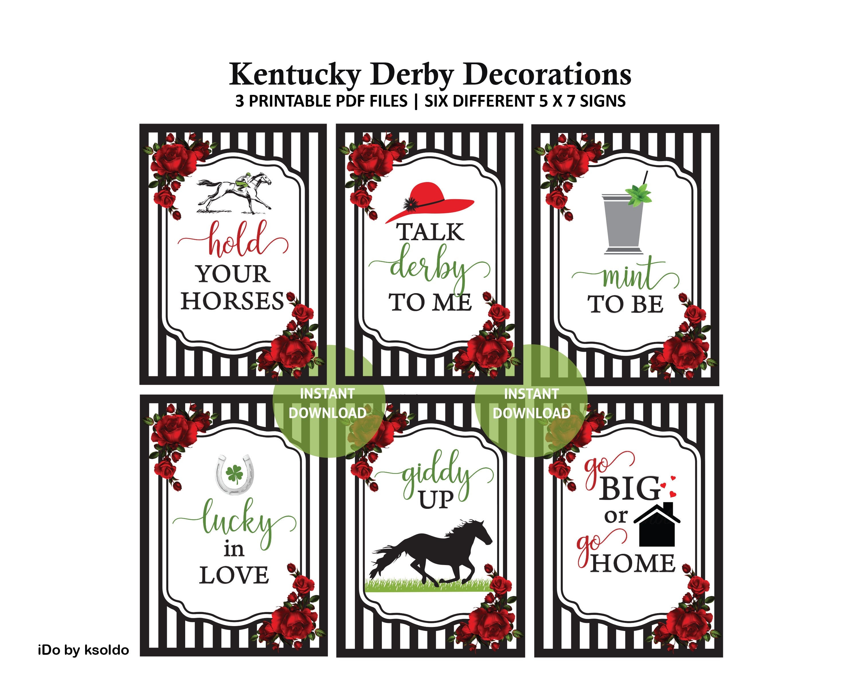 Kentucky Derby Party Decorations Kentucky Derby Party Kentucky Derby Bridal  Shower Derby Bridal Shower Race to the Altar printable 