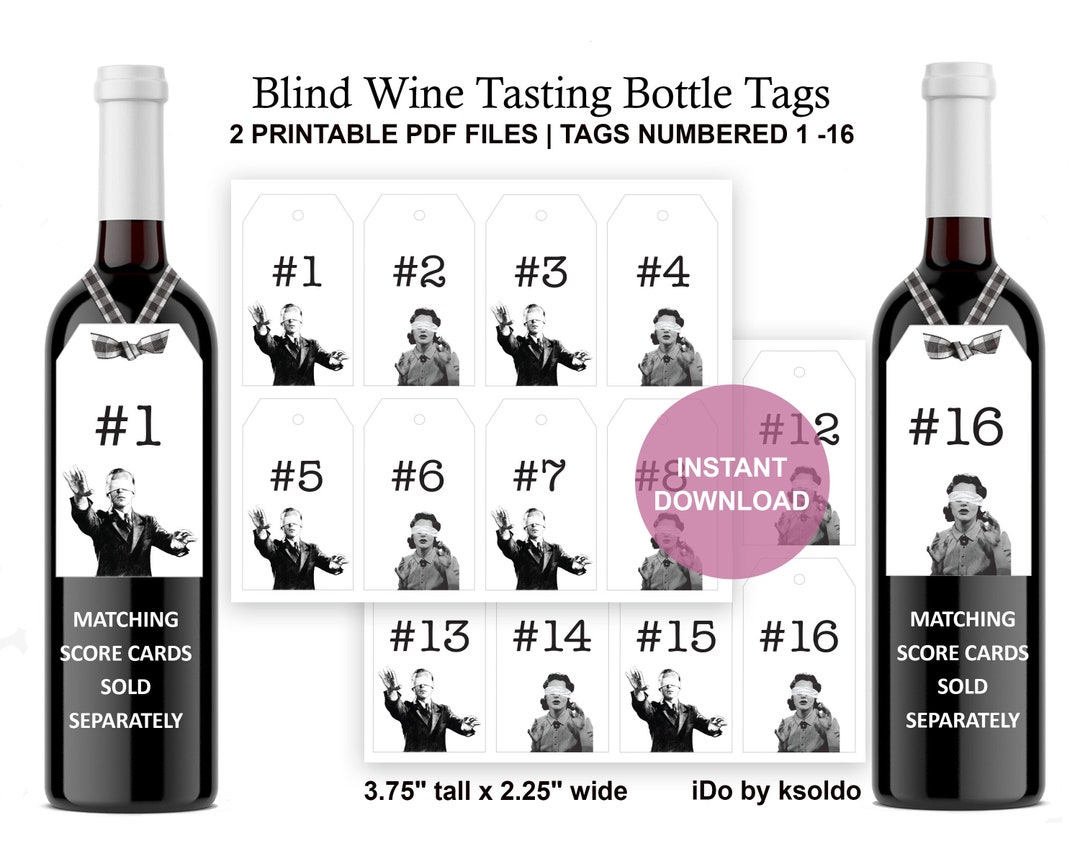 Wine Tasting Bottle Number Tags 1 - 16 - Wine Bottle Number Tags ...