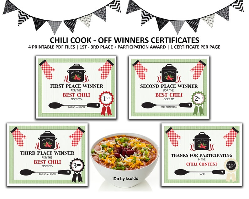 chili cook off certificate design chili cook off certificate design