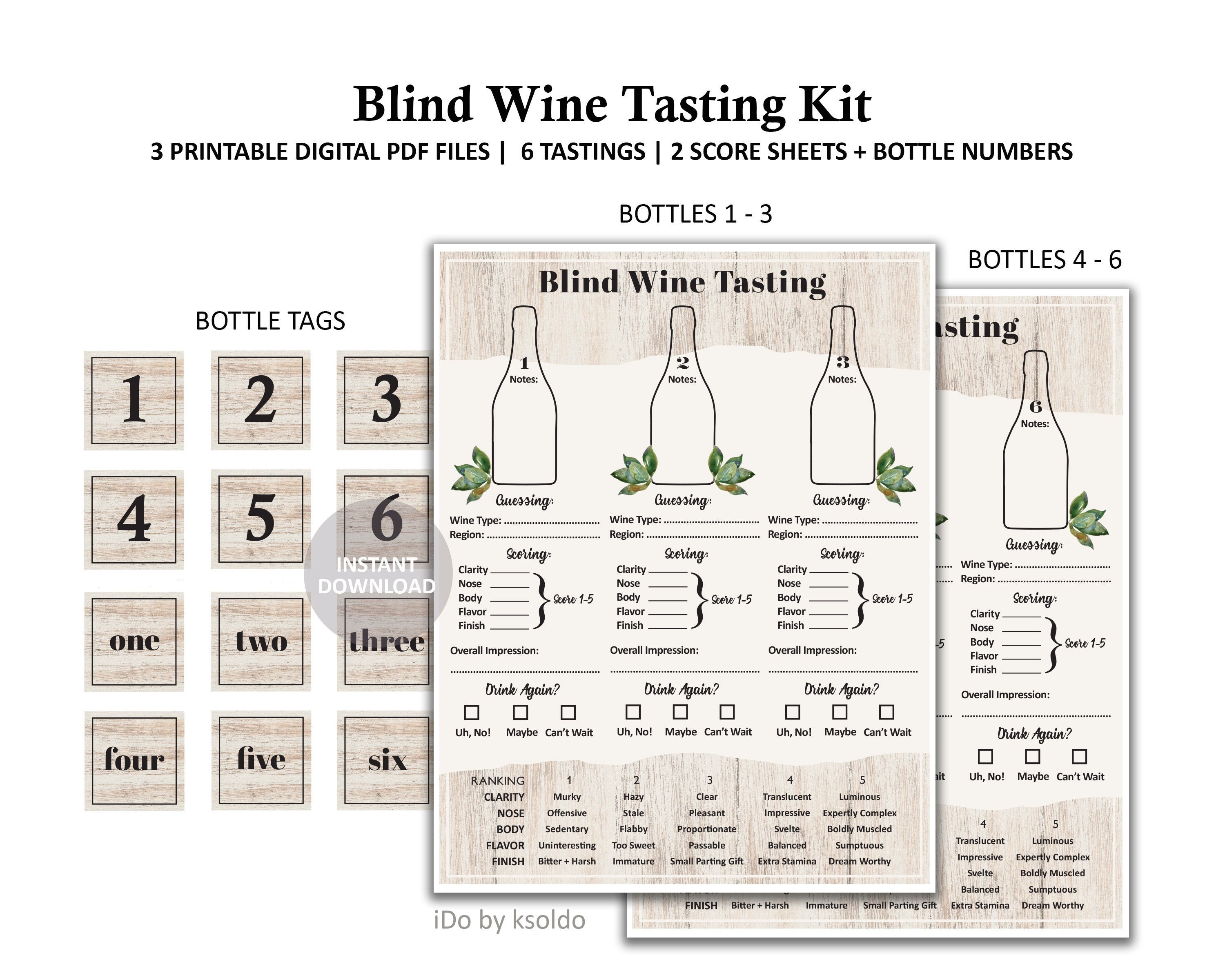 Free Printable Wine Tasting Sheets