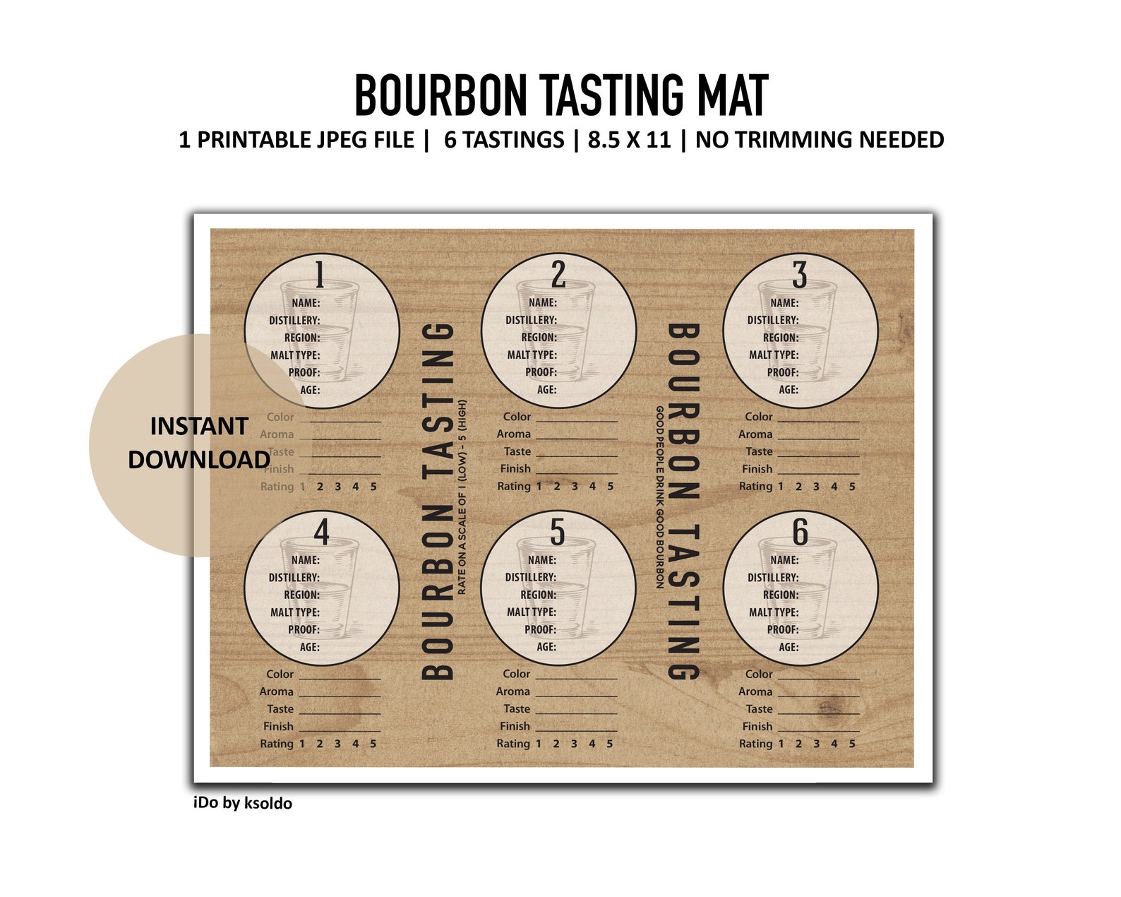 bourbon-tasting-mat-for-flight-of-6-bourbon-tasting-party-etsy