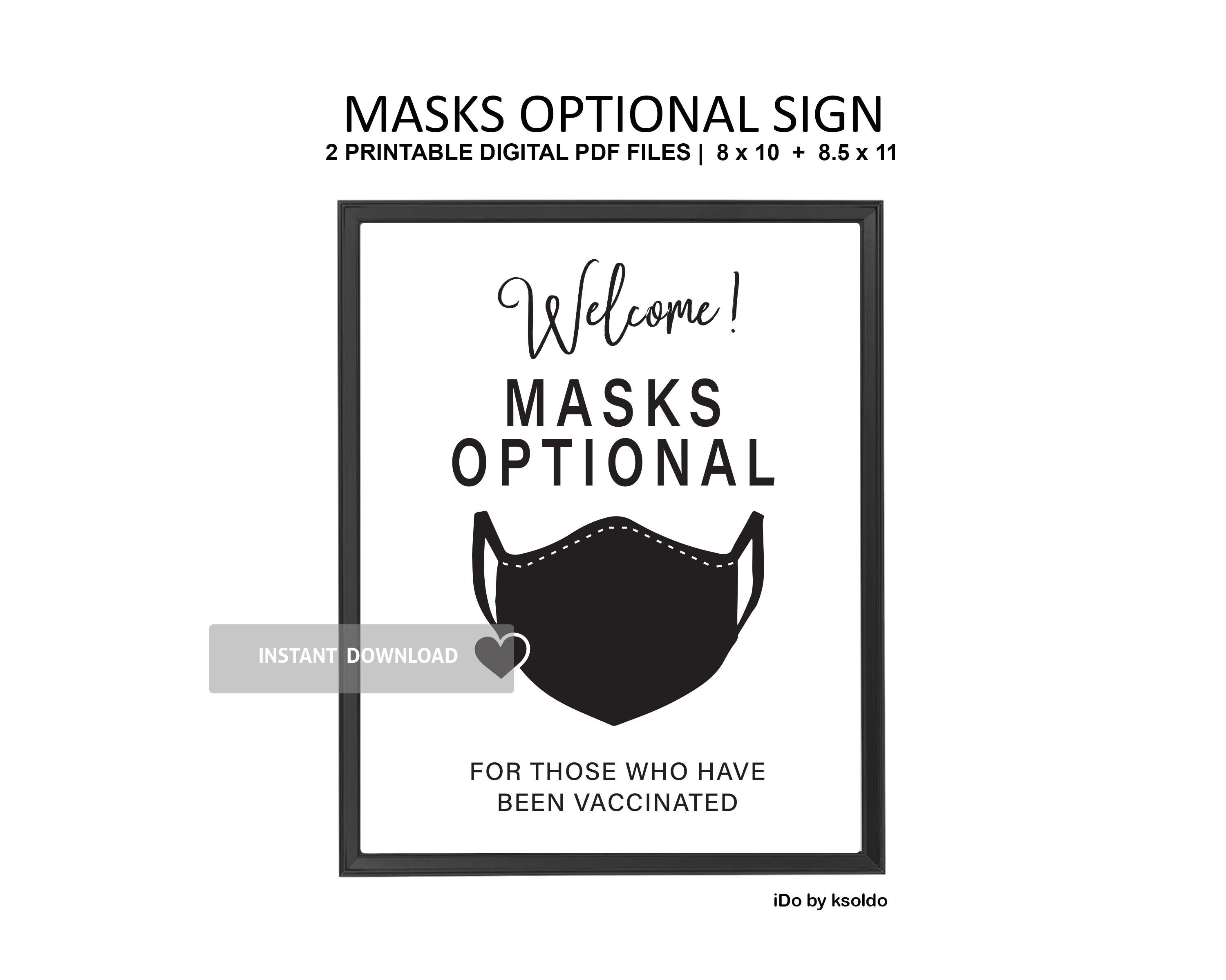 Mask Optional Sign Free Printable
