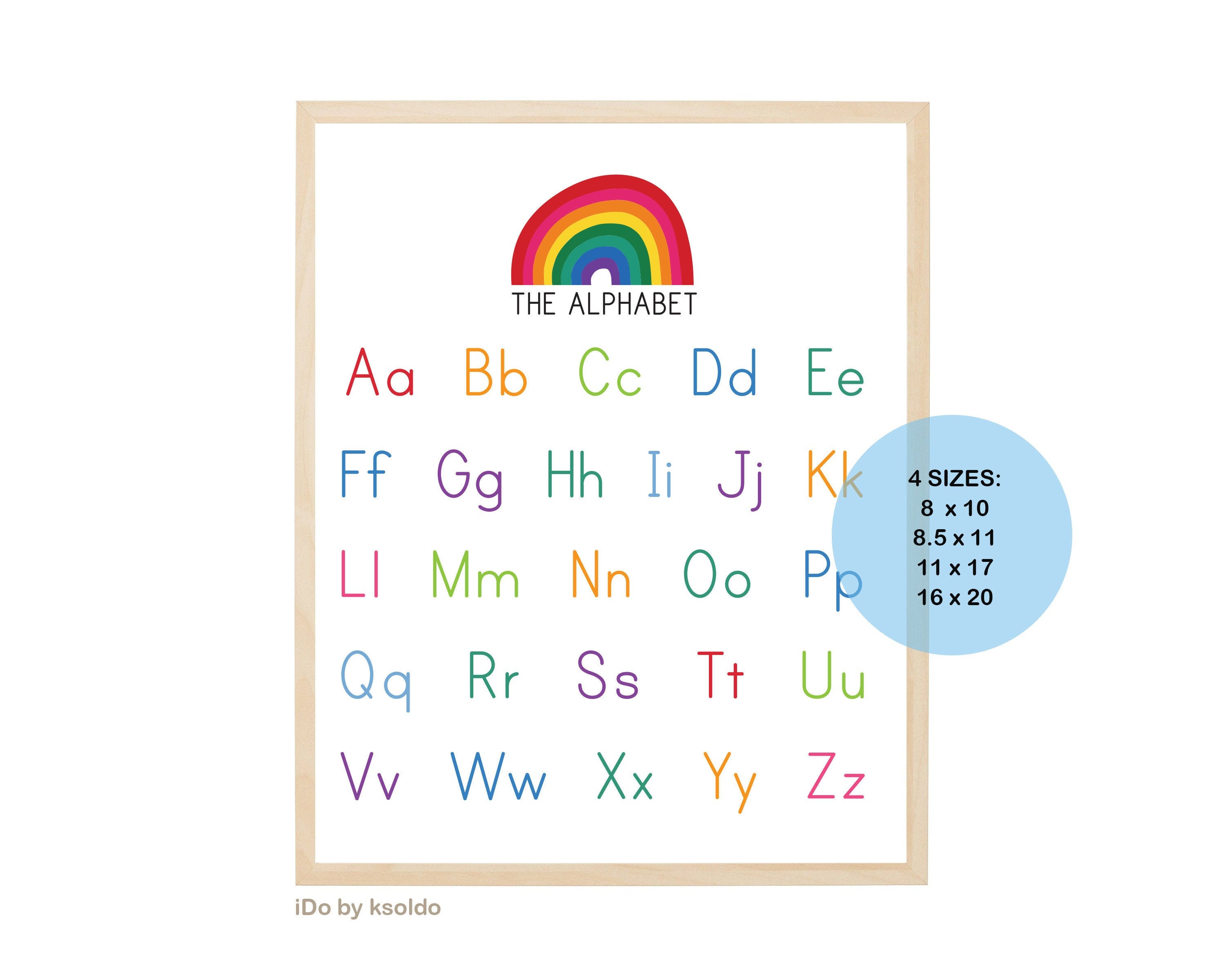 Prints Digital Prints Lower Case Alphabet Colourful ABC Poster 