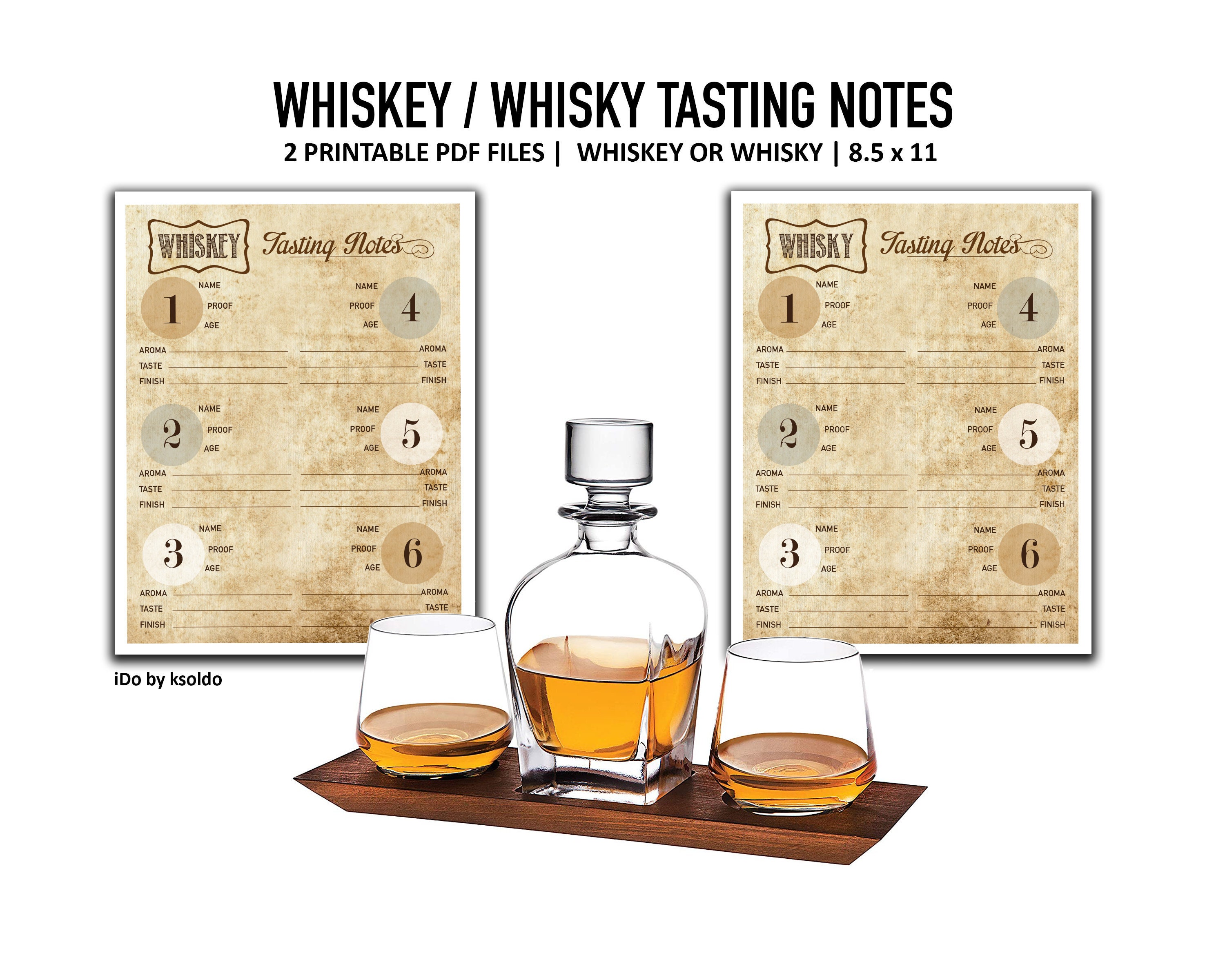 Whiskey or Whisky Tasting Notes on Parchment - Whiskey Score - Whiskey  Rating - Whisky Score - Whisky Tasting - Whiskey Tasting - Printable Inside Scotch Tasting Notes Template