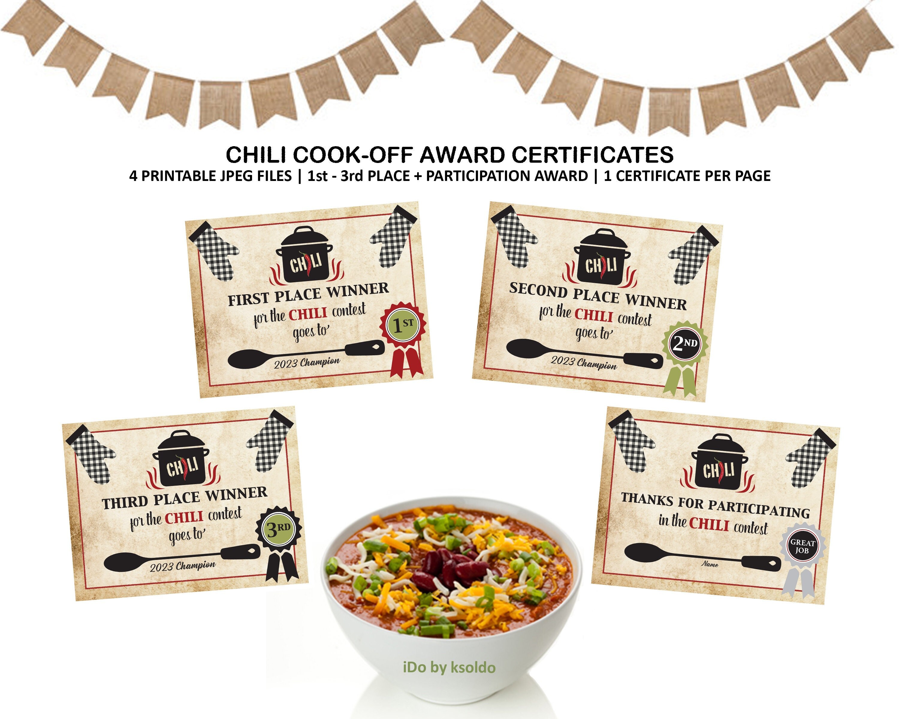 Chili Cook Off Award Certificate Template