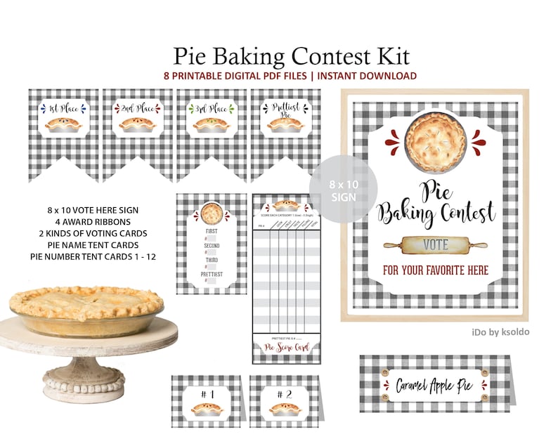 PIE BAKE OFF Contest Kit Pie Competition Pie Baking Etsy