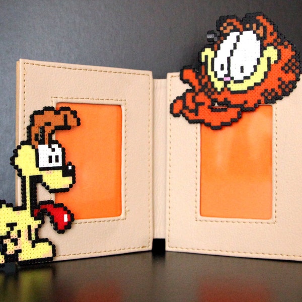 Garfield & Odie Photo Frame. Double Mini Book Style Synthetic leather Picture Frame.