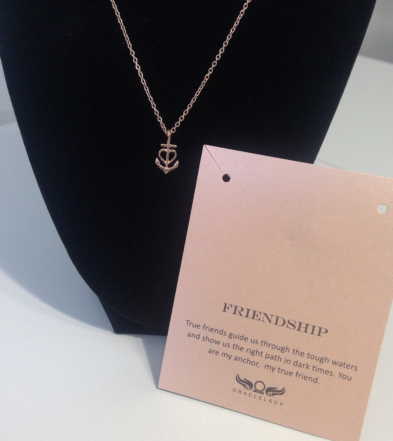 Friendship Faith Hope Anchor Necklace in Rose Gold With the Etsy