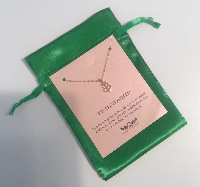 Friendship Faith Hope Anchor Necklace in Rose Gold With the Etsy