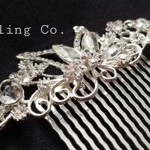 Butterfly crystal rhinestone hairpiece. Special occasions, weddings, birthdays, prom, mother of the bride, bridesmaids, mother in law, ushers, flower girl hair comb.